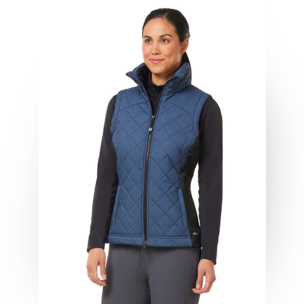 Kerrits Full Motion Quilted Riding Vest Lake Plaid Equestrian Horseback XS NW